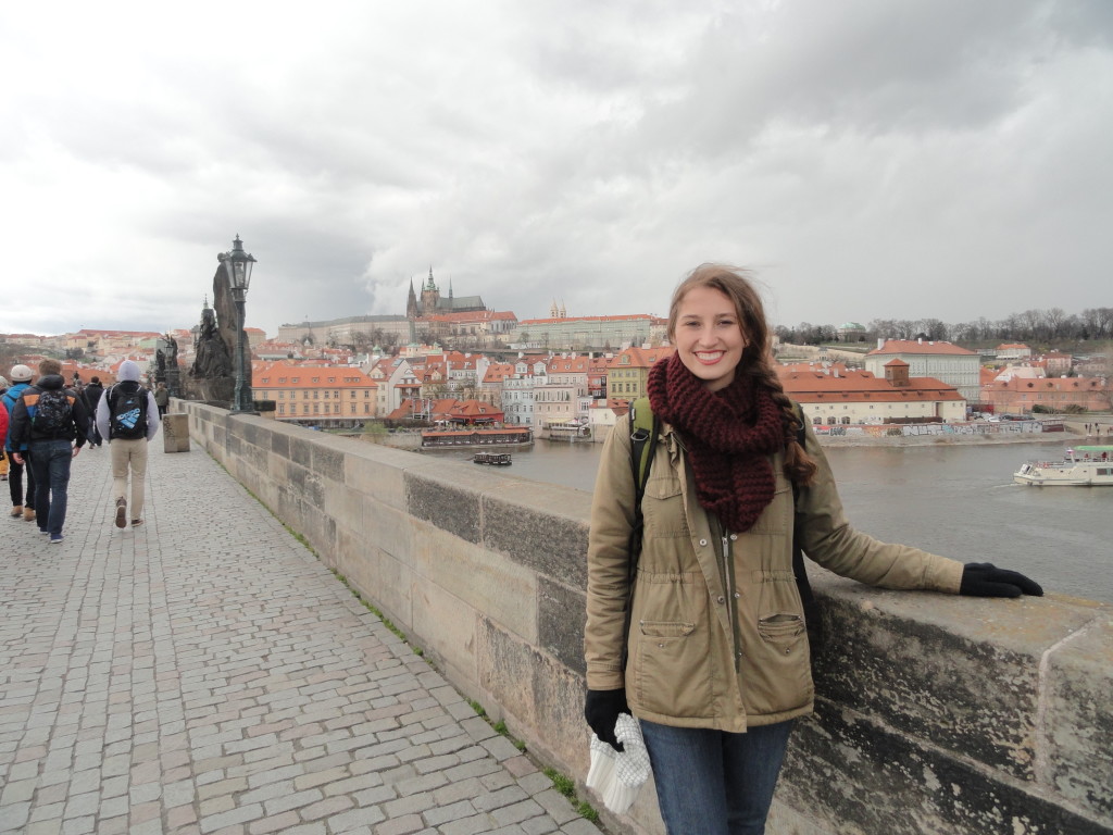Me on Charles Bridge with Prague Castle in the background